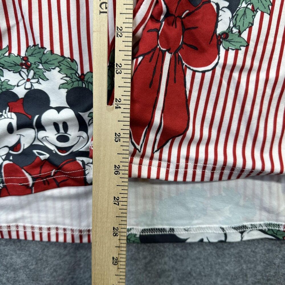 Disney x Primark Pajama Top Womens 2XL Red Mickey Minnie Christmas Button Shirt - Picture 8 of 9